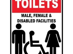 Toilets male female disabled facilities