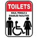 Toilets male female disabled facilities